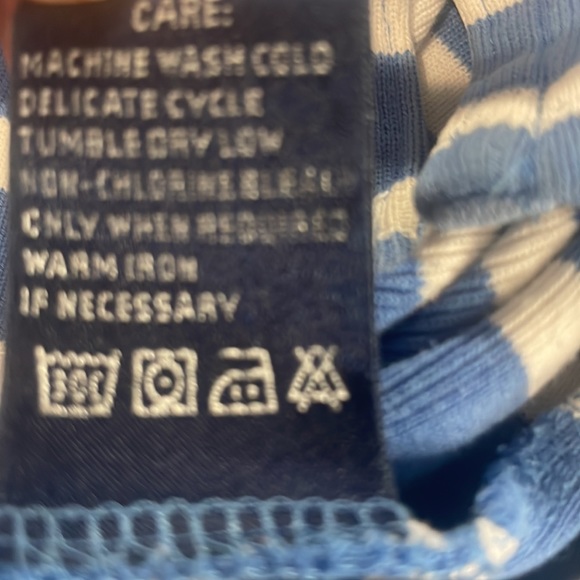 Vintage 1990s Ralph Lauren top striped blue white 100% cotton women’s size M - Picture 11 of 12